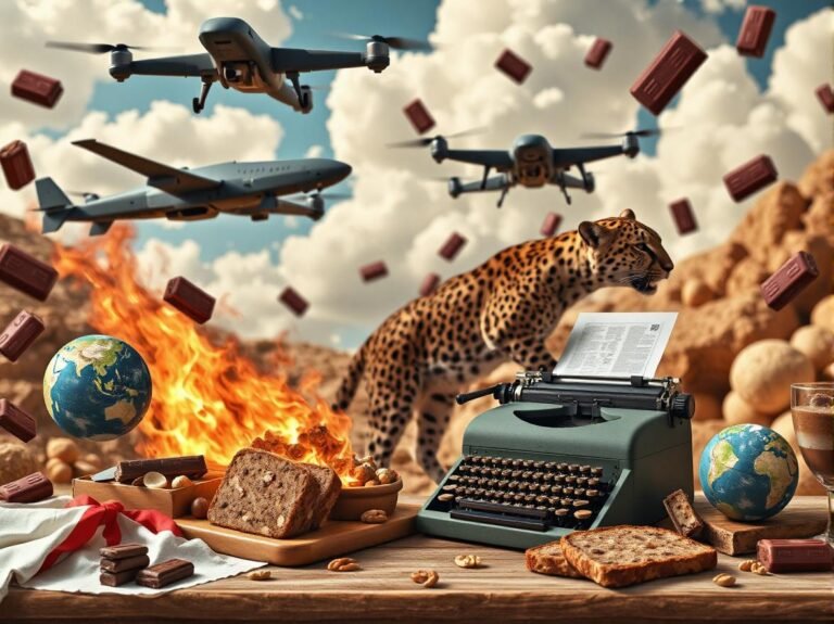 Pepinillos, drones y chocolate: actualidad servida con sarcasmo